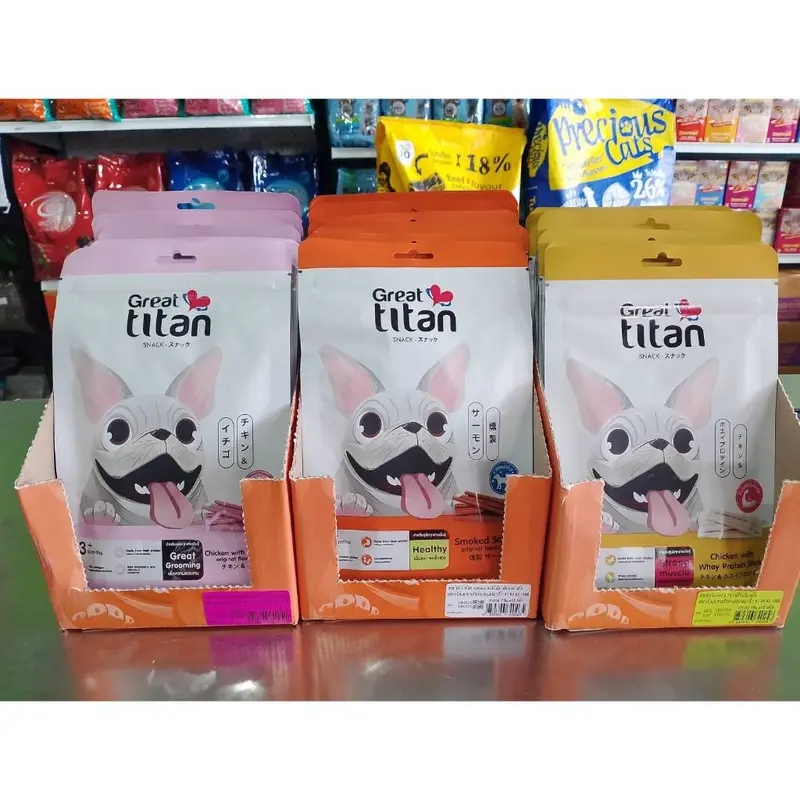 [ 1 ซอง ] สแนค ขนม​สุนัข​ Great​ titan​ Snack 70g.…