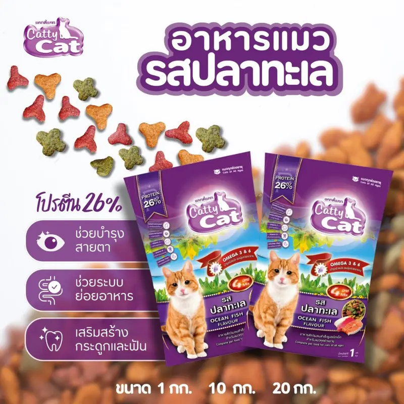 Cattycat แคทตี้แคท อาหารเม็ดแมว โปรตีน 26% ขนาด… - ภาพที่ 3