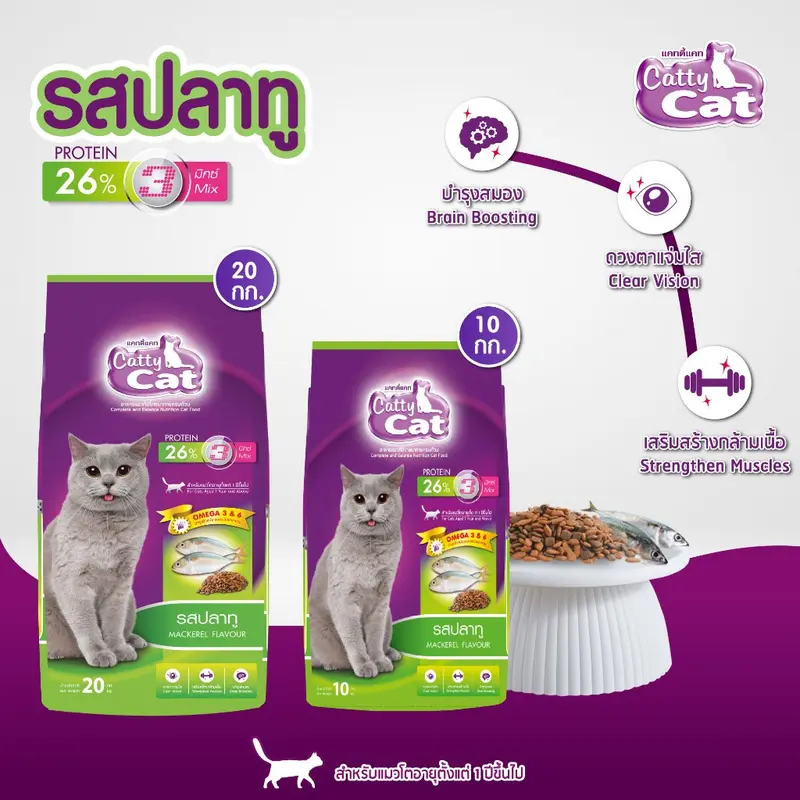 Cattycat แคทตี้แคท อาหารเม็ดแมว โปรตีน 26% ขนาด… - ภาพที่ 5