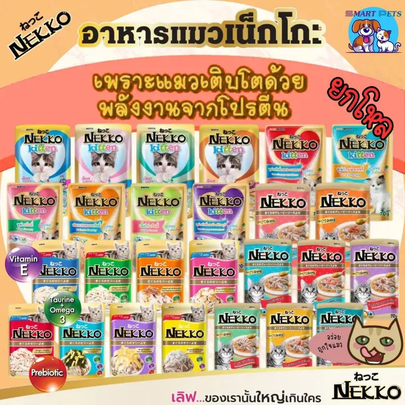 [โหล12 ซ. / ลัง 48 ซ.] Nekko อาหารแมว เน็กโกะ แบบเปียก…