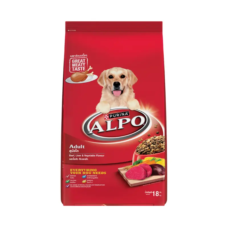 18kg.* Purina ALPO อัลโป อาหารสุนัขโตชนิดเม็ด