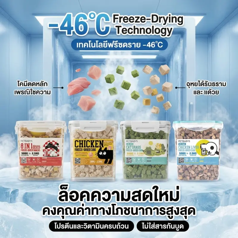 อกไก่ฟรีซดรายขนมฟรีซดราย2.5L ฟรีซดรายขนมแมวไก่ฟรีซดร… - ภาพที่ 3