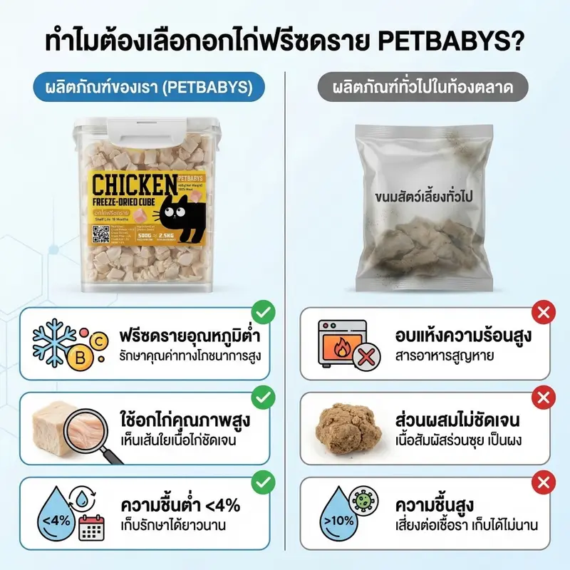 อกไก่ฟรีซดรายขนมฟรีซดราย2.5L ฟรีซดรายขนมแมวไก่ฟรีซดร… - ภาพที่ 5