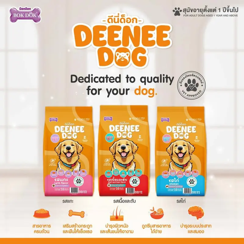20 กิโลกรัม Deenee Dog อาหารสุนัขคุณภาพสูง…