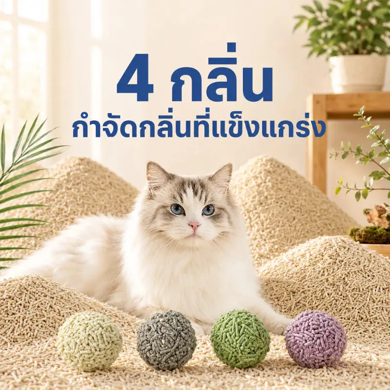 ทรายแมวเต้าหู้ 2KG/6L 4กลิ่น ทรายแมว กำจัดกลิ่น… - ภาพที่ 4