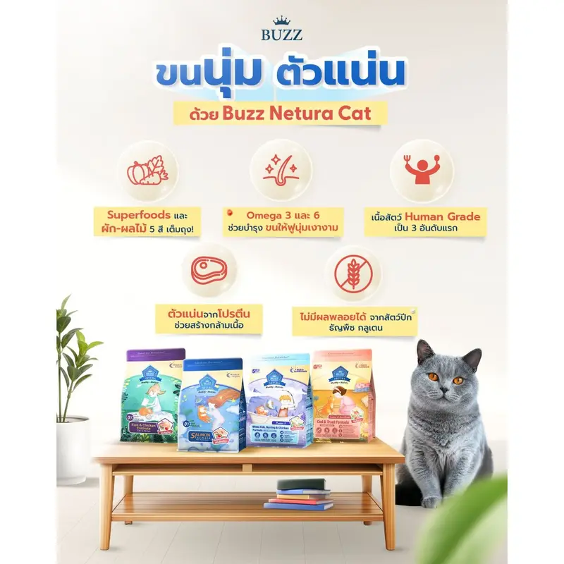 Buzz Netura Holistic อาหารแมว 1 KG… - ภาพที่ 5