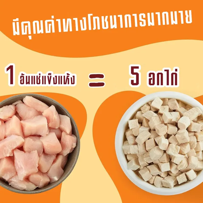 500 กรัม อกไก่ฟรีซดราย 100%ฟู้ดเกรด ขนมแมว… - ภาพที่ 6