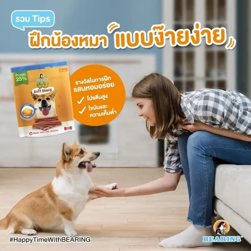 BEARING ขนมหมา เนื้อไก่อัดแท่ง Jerky Treats Soft Snack… - ภาพที่ 4