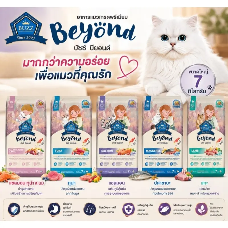 [ยกกระสอบ] Buzz beyond บัซซ์ บียอน อาหารเม็ดเเมว ขนาด7…