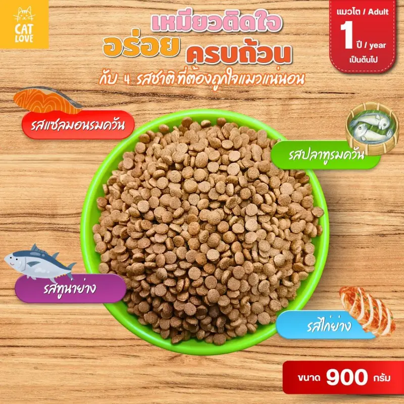 CATLOVE อาหารเม็ดสำหรับแมวโต900กรัม… - ภาพที่ 5