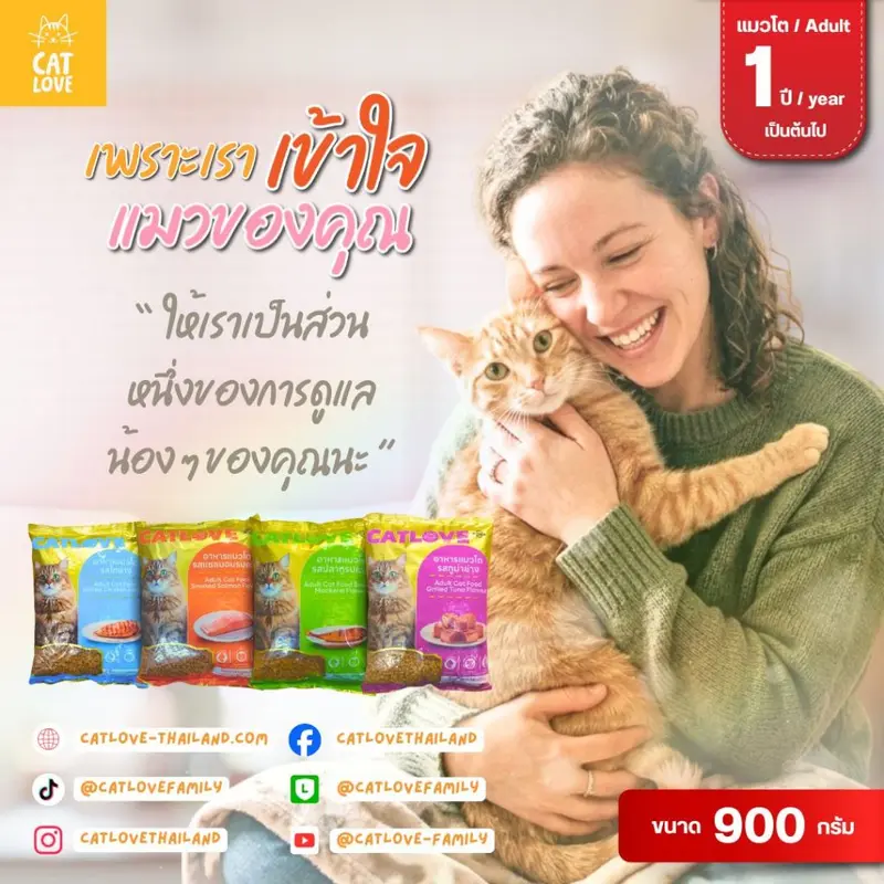 CATLOVE อาหารเม็ดสำหรับแมวโต900กรัม… - ภาพที่ 6