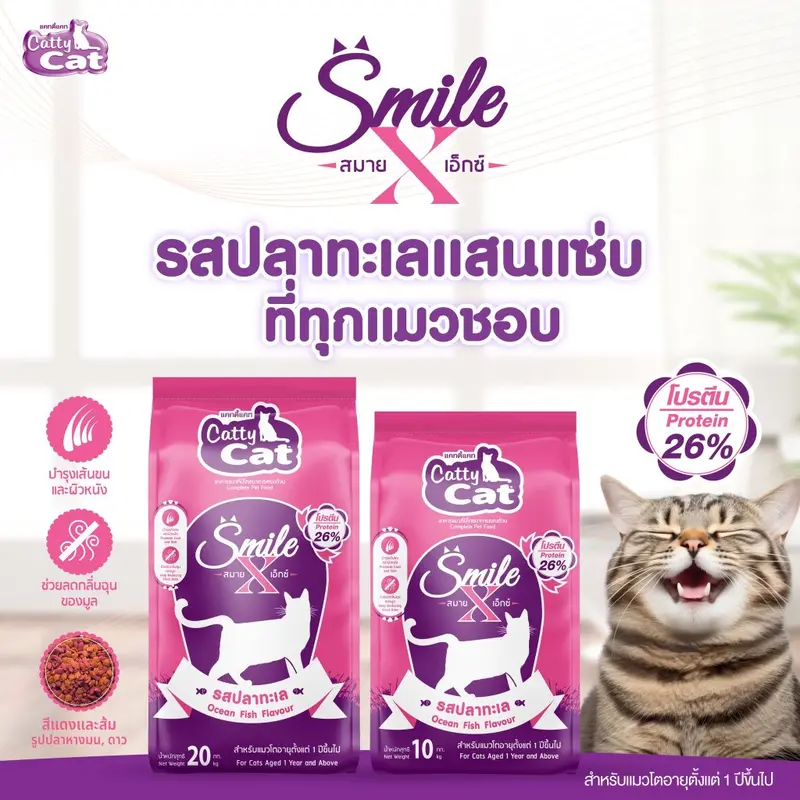 อาหารแมว Catty Cat แบบเม็ด บรรจุ 1 กิโลกรัม - ภาพที่ 6
