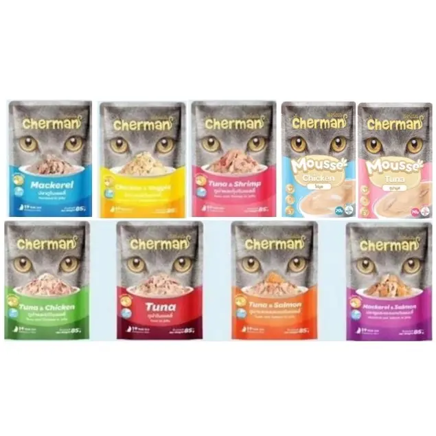 Cherman เชอร์แมน อาหารแมวเปียก ชนิดซอง 85 กรัม… Cherman เชอร์แมน อาหารแมวเปียก ชนิดซอง 85 กรัม…
