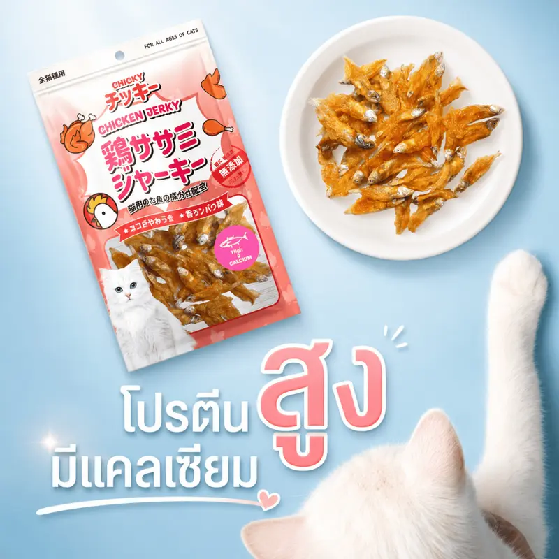 Chicky 30-45 กรัม ขนมแมว ปลา โปรตีนจากไก่… - ภาพที่ 5