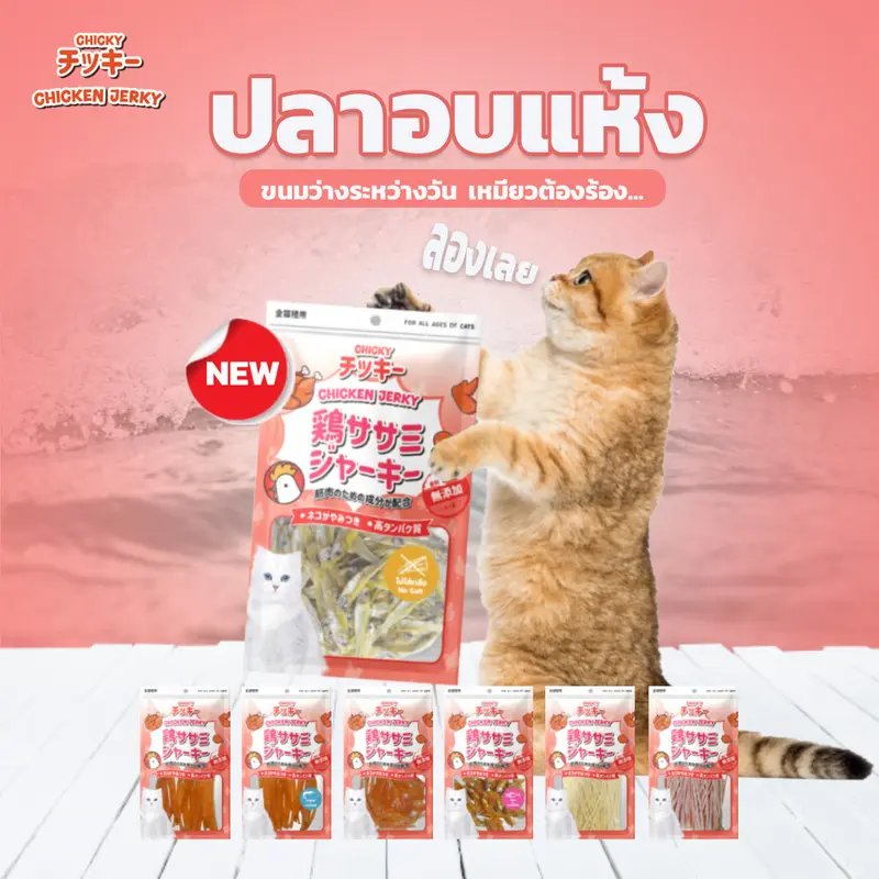 Chicky Chicken Jerky ขนมแมว โปรตีนสูง ไม่แต่งสี… - ภาพที่ 4