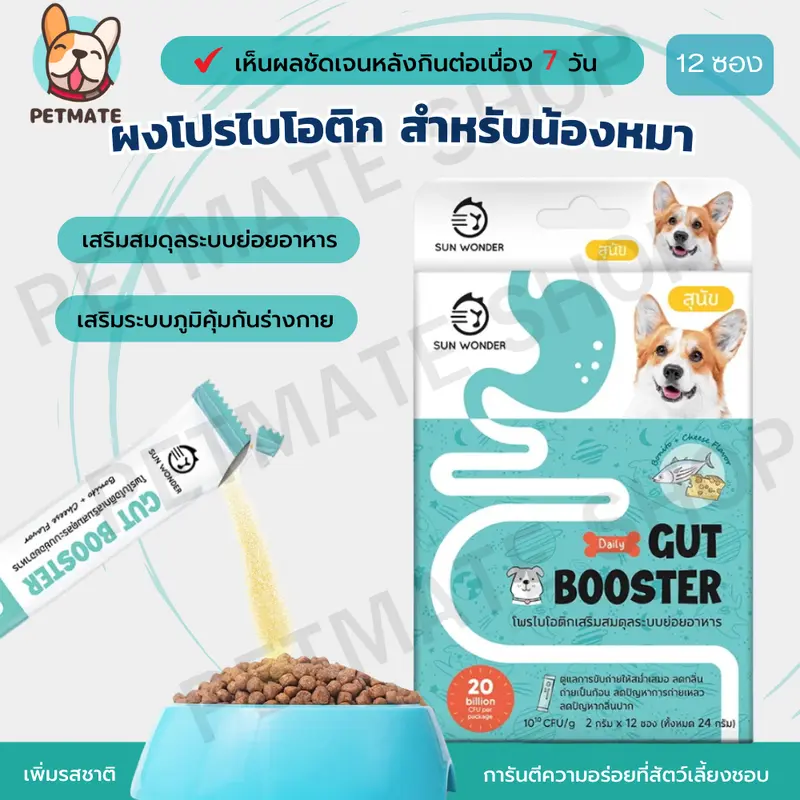 Gut Booster ผงอาหารเสริมโปรไบโอติก สูตรสำหรับหมา… Gut Booster ผงอาหารเสริมโปรไบโอติก สูตรสำหรับหมา…