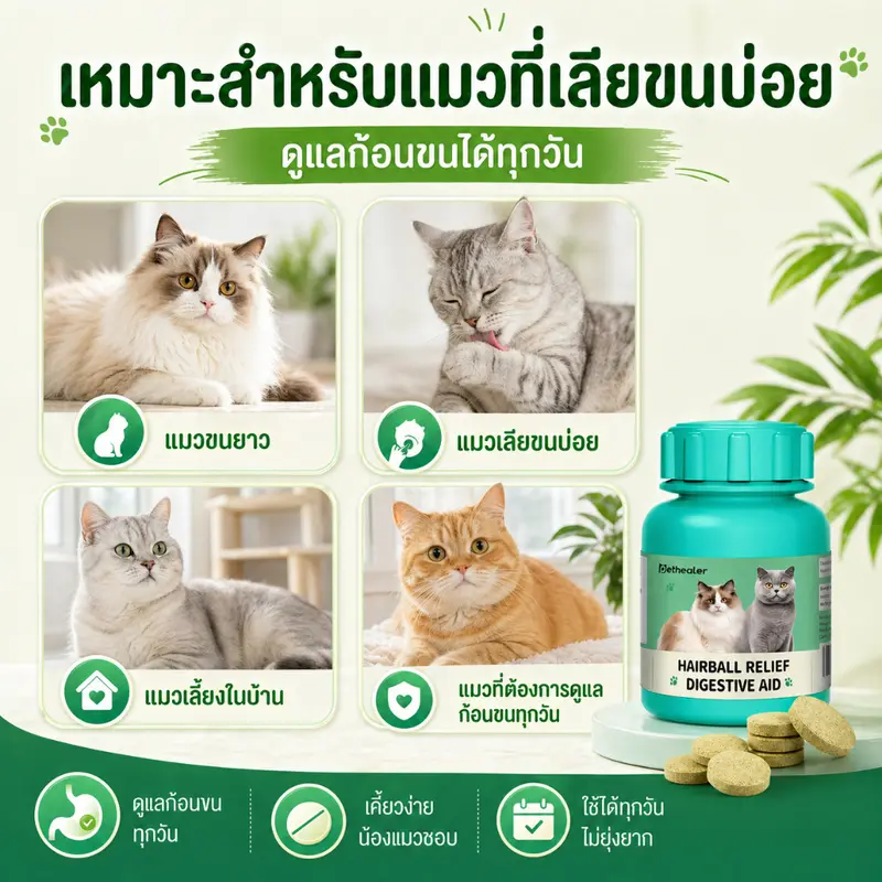 Hairball Cat Treat 100g ขนมแมวเลียเม็ด Pethealer… Hairball Cat Treat 100g ขนมแมวเลียเม็ด Pethealer…