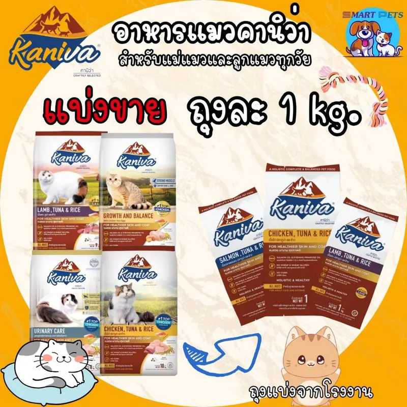 อาหารแมว Kaniva คานิว่า แบ่งขาย ถุงละ 1 กิโล… อาหารแมว Kaniva คานิว่า แบ่งขาย ถุงละ 1 กิโล…