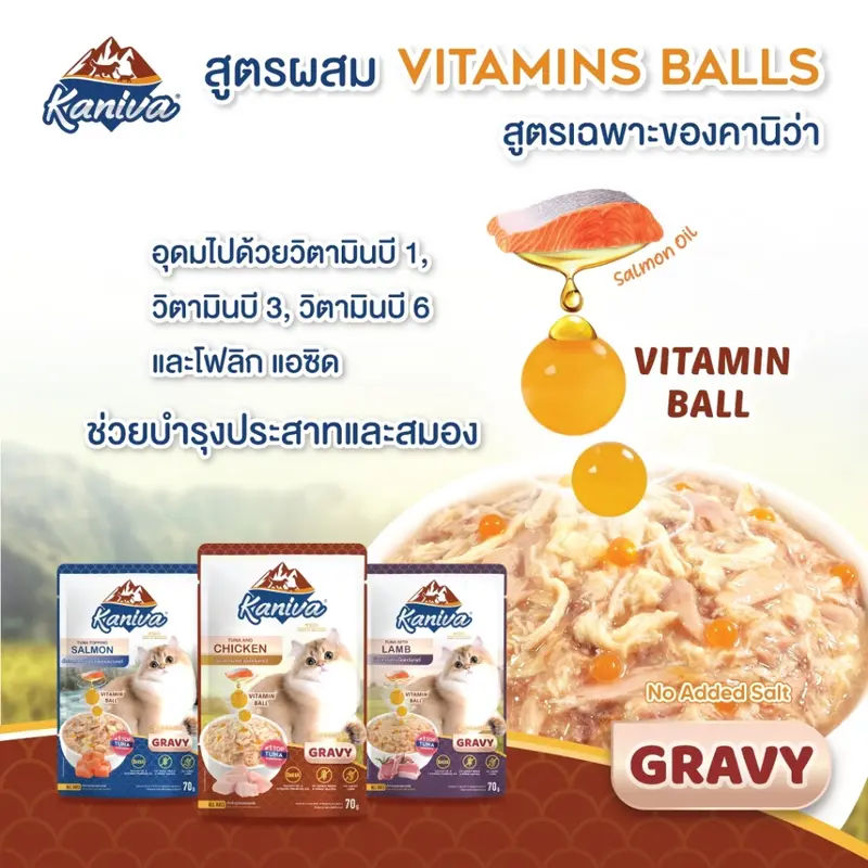 kaniva อาหารเเมว ชนิดเปียก ขนาด 70 g/1ซอง มีให้เลือก… - ภาพที่ 6
