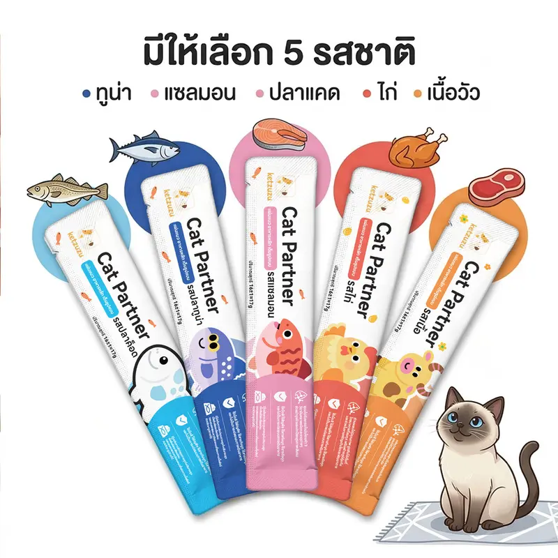 จัดเต็ม! Ketzuzu ขนมแมวเลียเกรดพรีเมียม 100 ซอง… - ภาพที่ 5