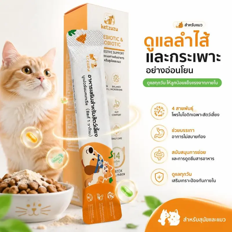 Ketzuzu 12/24 แพ็ค วิตามินแมว อาหารเสริมแมว… Ketzuzu 12/24 แพ็ค วิตามินแมว อาหารเสริมแมว…
