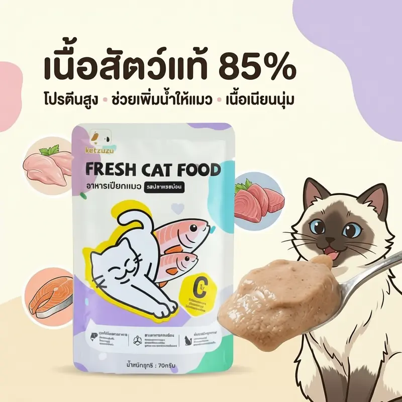 Ketzuzuอาหารแมว เกรดพรีเมี่ยม ไม่เค็ม… - ภาพที่ 5