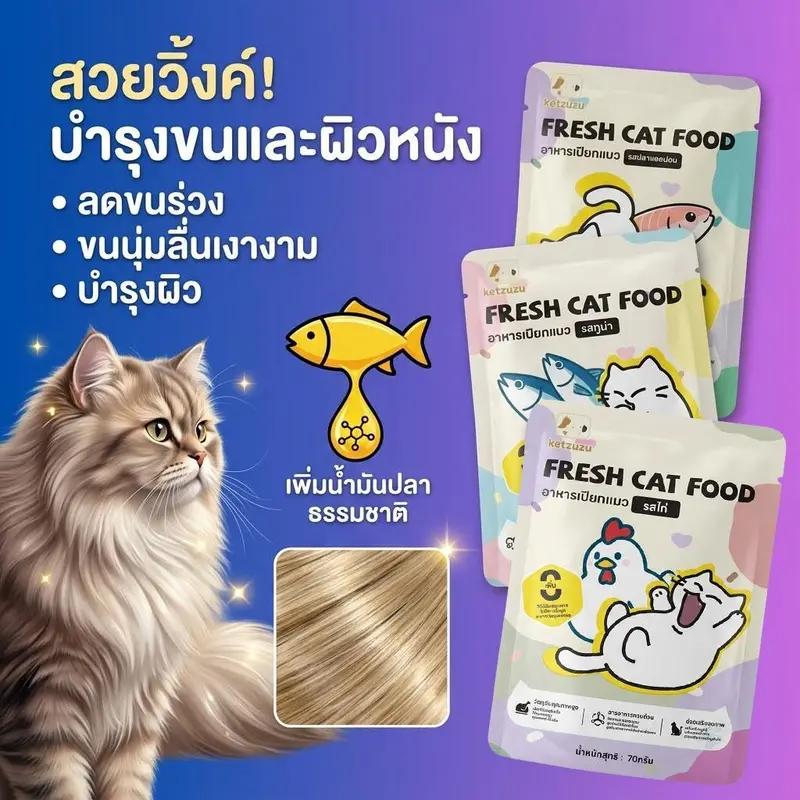 Ketzuzuอาหารแมว เกรดพรีเมี่ยม ไม่เค็ม… - ภาพที่ 6