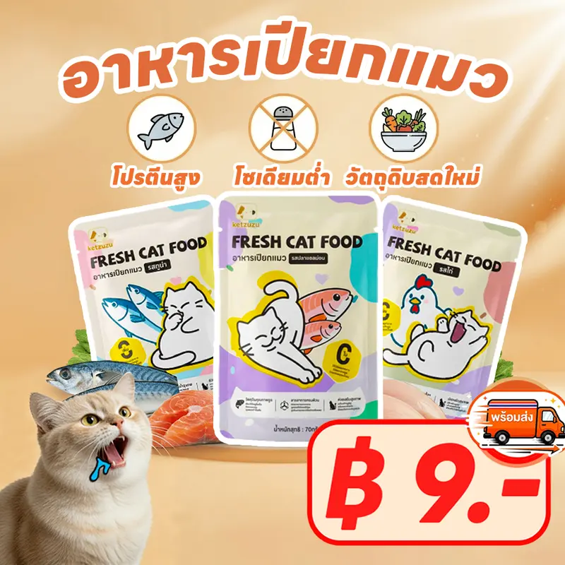 อาหารแมวเปียก อาหารแมว เกรดพรีเมี่ยม ไม่เค็ม…