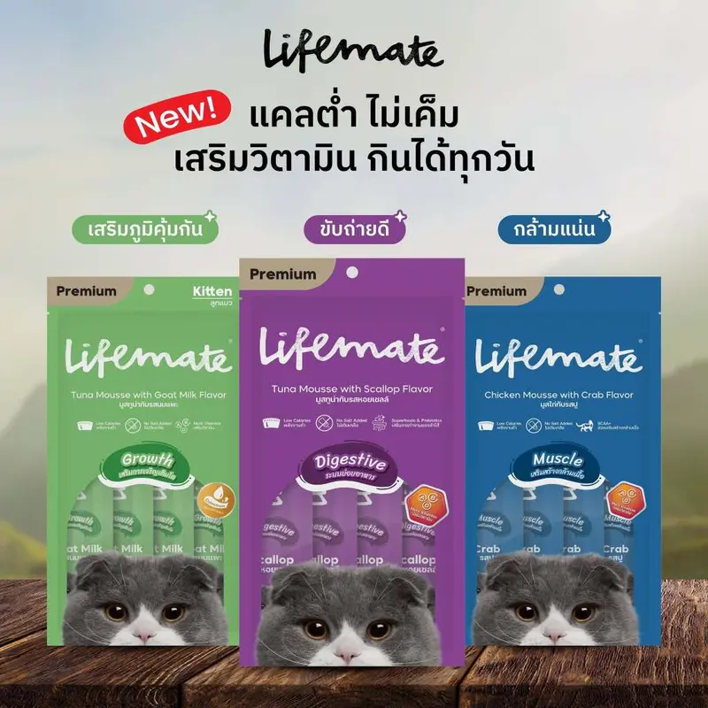 ขนมแมวเลีย Lifemate Cat Mousse Creamy แบบ 25 ซอง!!… ขนมแมวเลีย Lifemate Cat Mousse Creamy แบบ 25 ซอง!!…