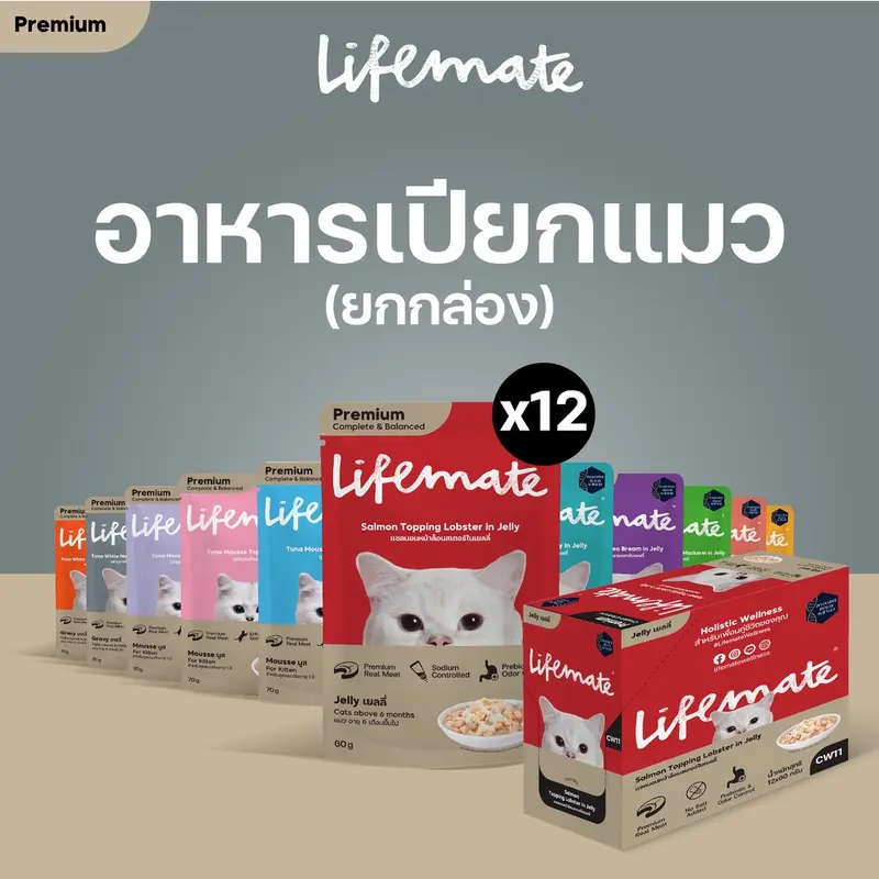 LIFEMATE Cat Wet Food อาหารเปียกแมว 1 กล่อง (12ซอง) LIFEMATE Cat Wet Food อาหารเปียกแมว 1 กล่อง (12ซอง)