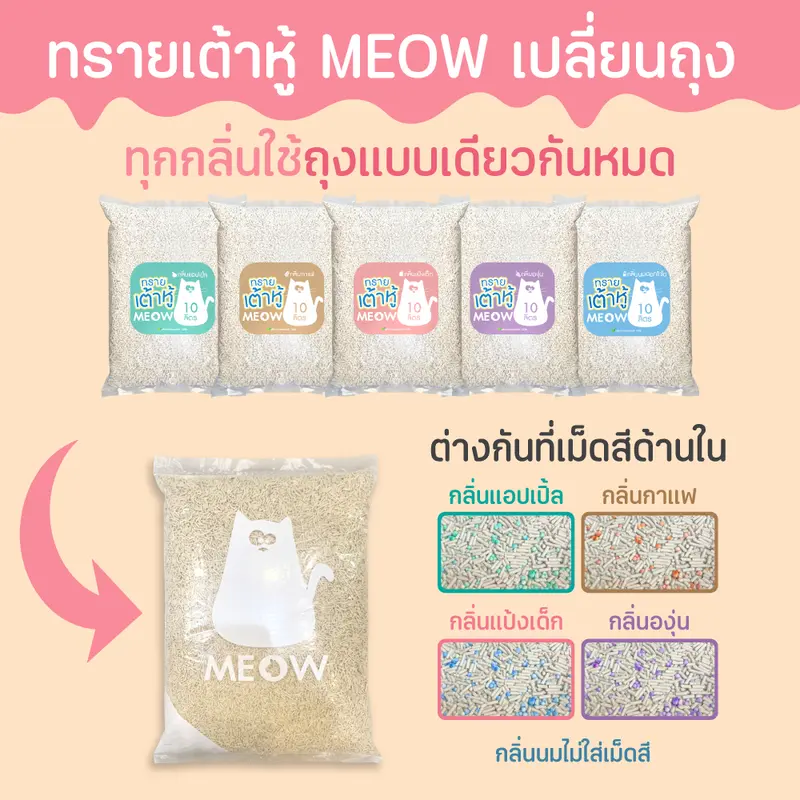 MEOW ทรายแมวเต้าหู้ 10ลิตร/ ทรายแมวมันเต้า MEOW 10ลิตร… - ภาพที่ 3
