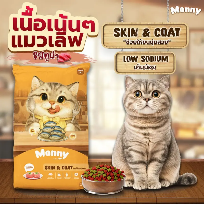 Monny Light อาหารแมวมอนนี่ ไลท์ รสทูน่า เม็ด 2 สี… - ภาพที่ 4