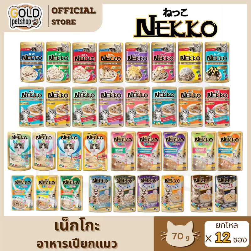 Nekko [ 1 โหล 12 ซอง ] อาหารเปียกแมว ทุกช่วงวัย