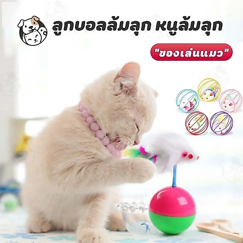 ลูกบอลล้มลุก หนูล้มลุก ของเล่นแมว บอลกรงหนู…