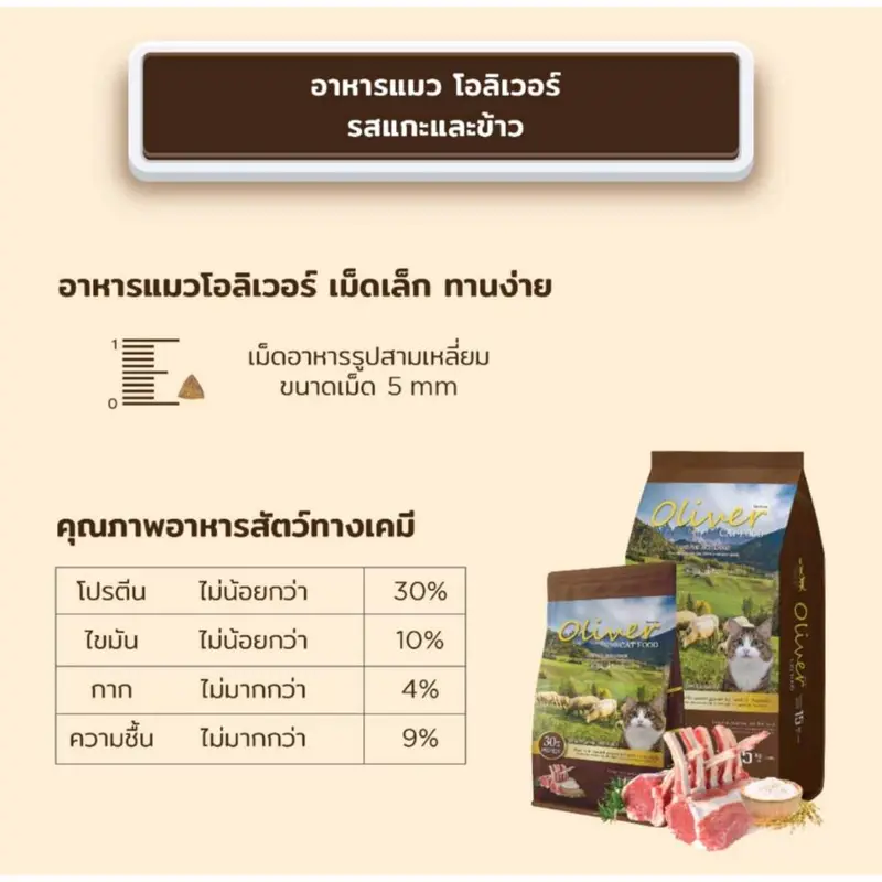 Oliver Cat อาหารแมวเม็ด ควบคุมความเค็ม 1 กิโลกรัม - ภาพที่ 5