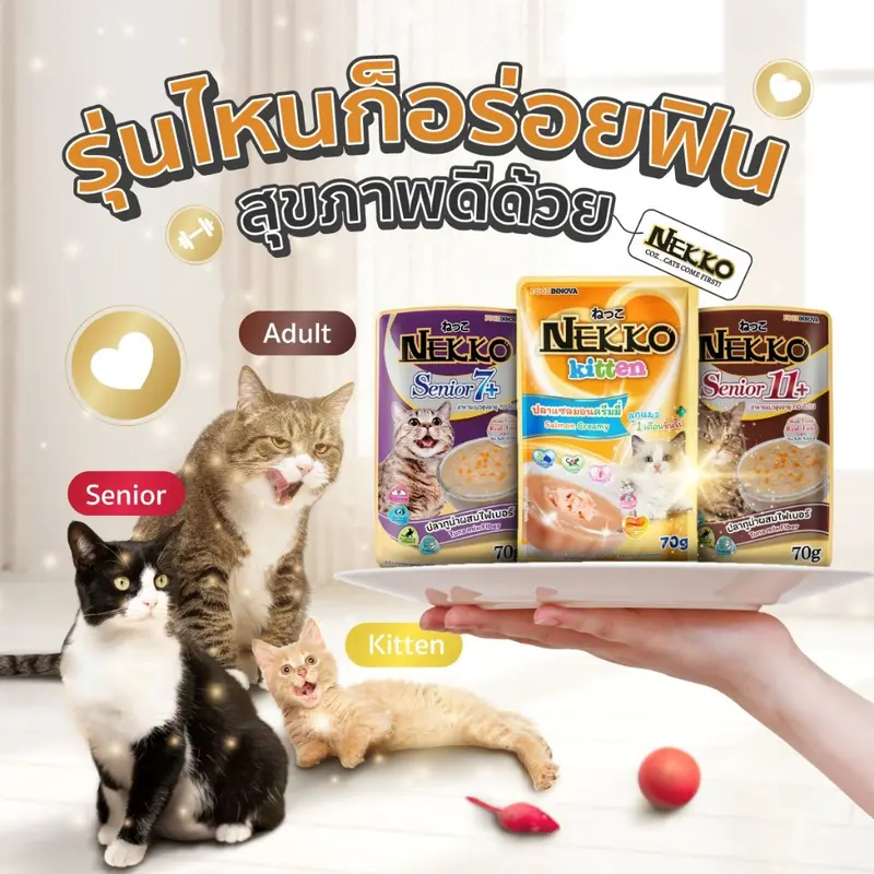 เน็กโกะ อาหารเปียกแมว แมวโต ลูกแมว Omega3…