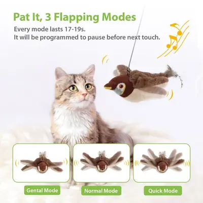 ของเล่นแมวไฟฟ้า เขย่านกจําลอง ล้อเล่นนกกระจอก… - ภาพที่ 5