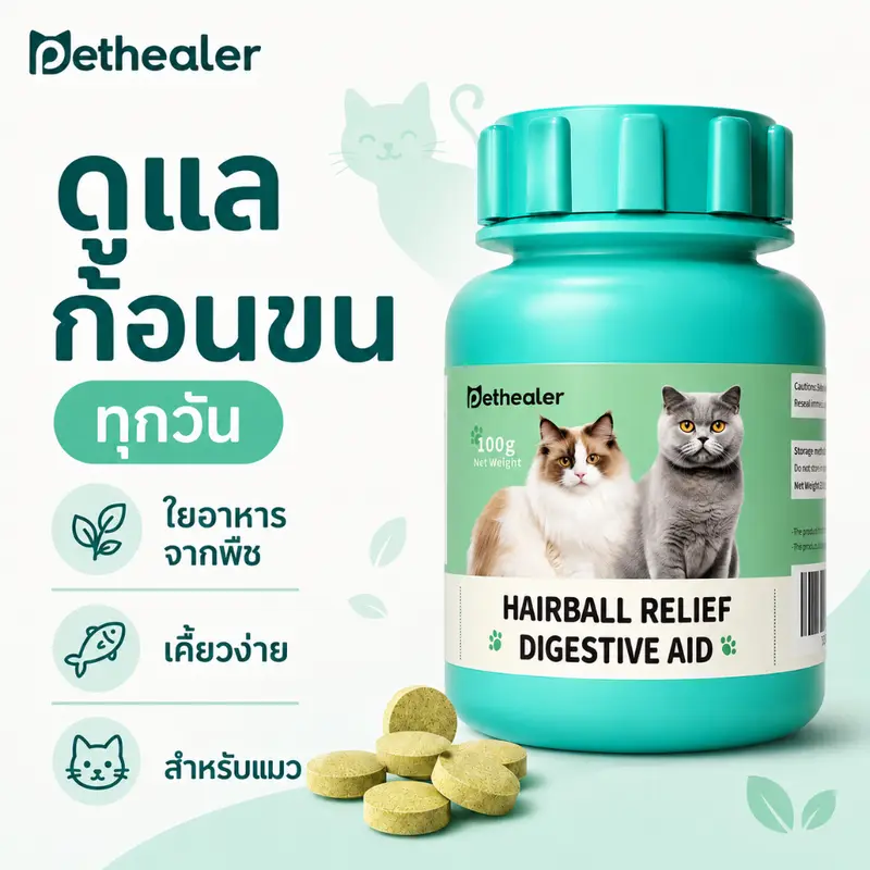 Pethealer เม็ดเคี้ยวสำหรับแมว 100g สูตรดูแลก้อนขน… Pethealer เม็ดเคี้ยวสำหรับแมว 100g สูตรดูแลก้อนขน…