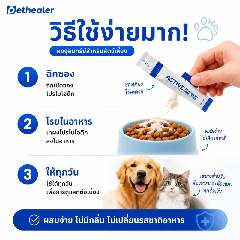 PETHEALER โปรไบโอติกสัตว์เลี้ยง 20 ซอง ดูแลลำไส้… - ภาพที่ 5
