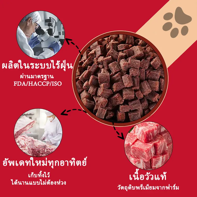PETLOVRESขนมสุนัขขนมแมว 500 กรัม เนื้อวัวเม็ด… - ภาพที่ 3