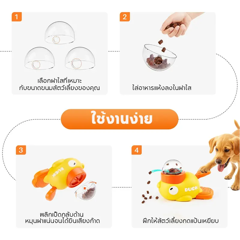 PETLUSCI ของเล่นแมว ของเล่นหมา ของเล่นให้อาหารเป็ดน้อย… - ภาพที่ 6