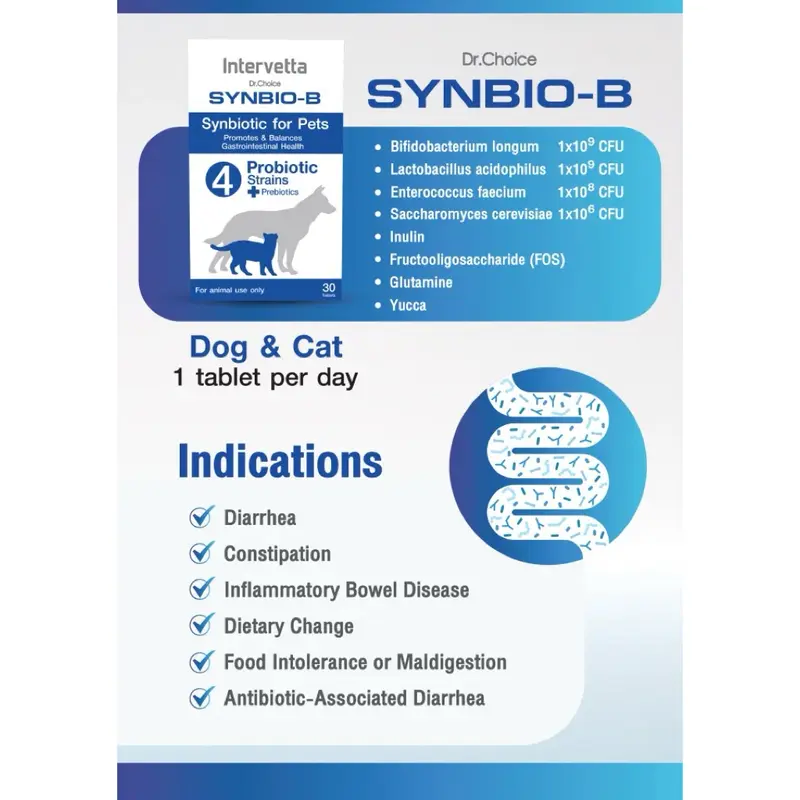 Synbio B โพรไบโอติก+พรีไบโอติก สุนัข-แมว… - ภาพที่ 4