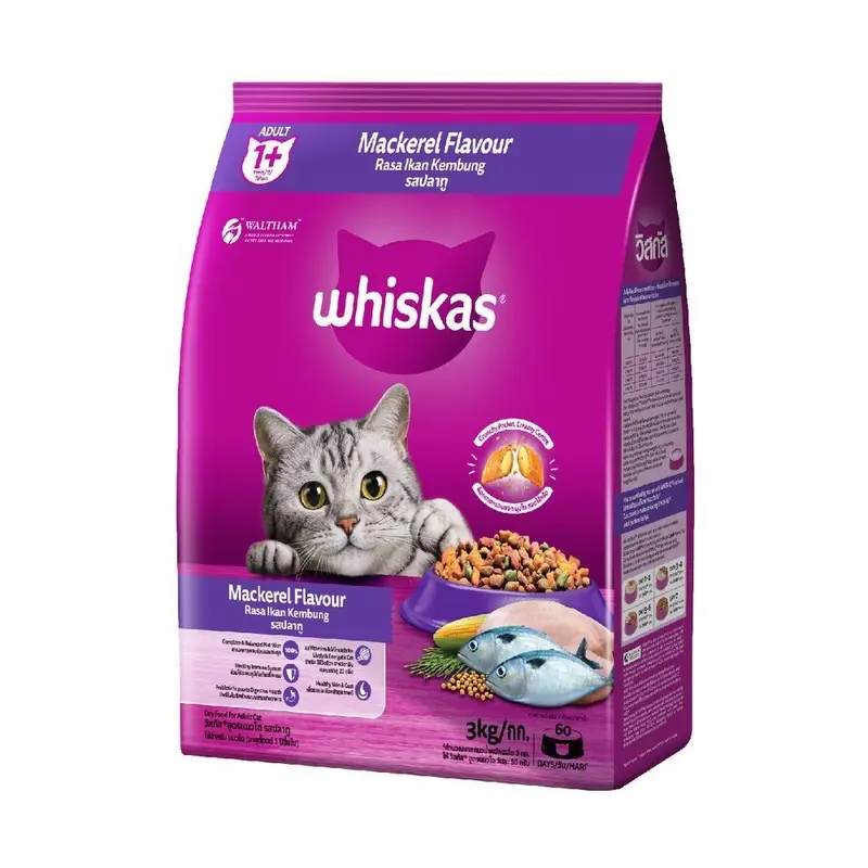 Whiskasอาหารแมว บำรุงสุขภาพ สำหรับแมวโต 3 Kg Whiskasอาหารแมว บำรุงสุขภาพ สำหรับแมวโต 3 Kg