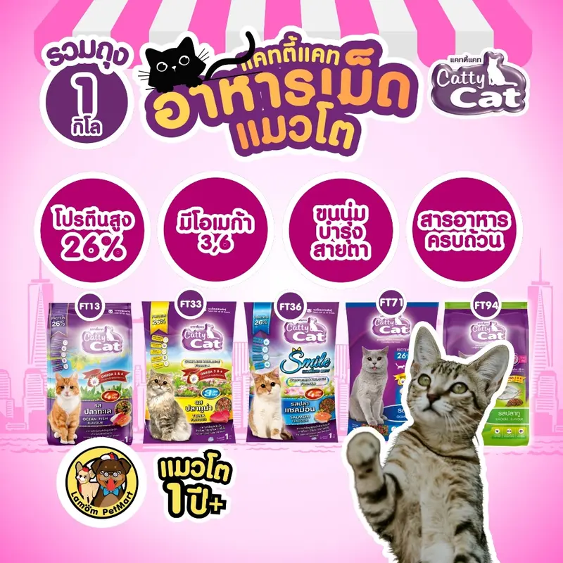 Catty Cat 3 MIX อาหารเม็ด รสปลาทูน่า… - ภาพที่ 4